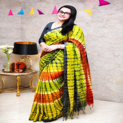 Shibori Dye Silk Saree