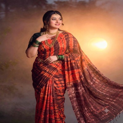 Shibori Dye Silk Saree