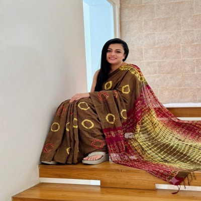 Shibori Dye Silk Saree