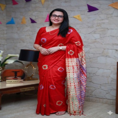 Shibori Dye Silk Saree