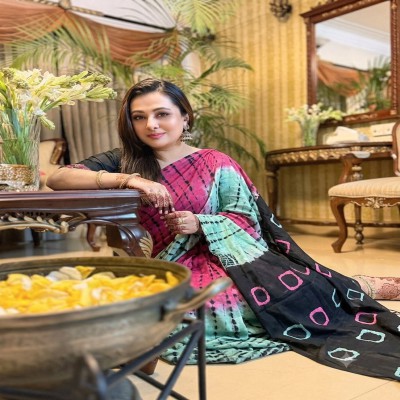 Shibori Dye Silk Saree