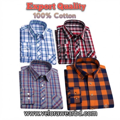 4pcs Check Shirt ( Single Pocket)