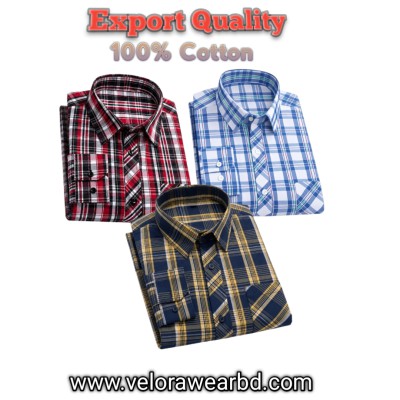 3pcs Check Shirt ( Single Pocket)